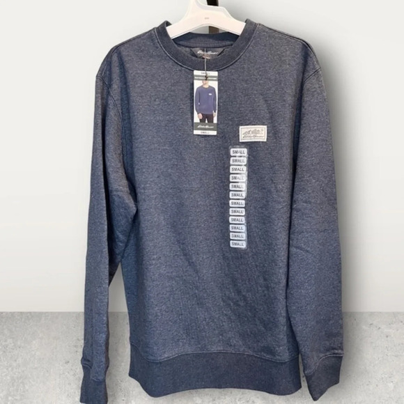 NWT ~ EDDIE BAUER SWEATSHIRTS BLUE  color ~ various sizes ~ HEAVYWEIGHT - Picture 7 of 8